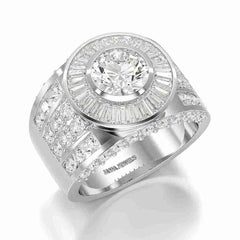 5.75 CT Round Shape Lab Diamond Men's Ring