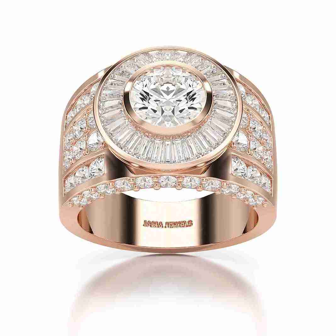 5.75 CT Round Shape Lab Diamond Men's Ring