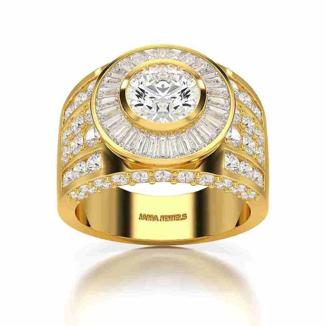 5.75 CT Round Shape Lab Diamond Men's Ring