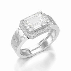 3.23 CT Emerald Cut Lab Diamond Men's Ring