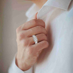 3.23 CT Emerald Cut Lab Diamond Men's Ring