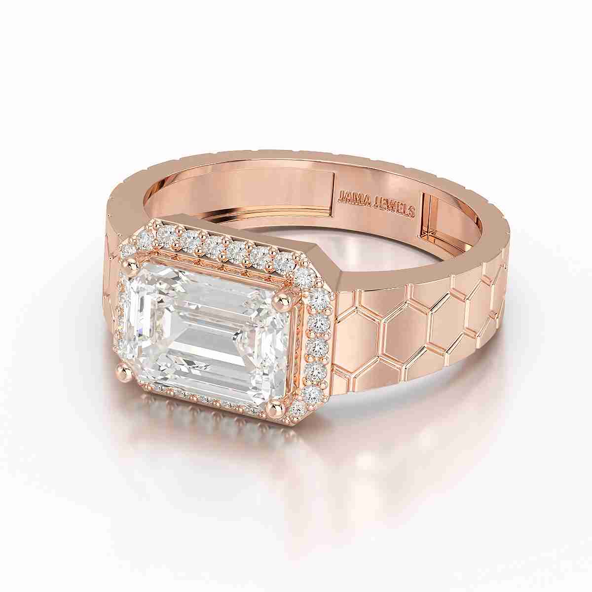3.23 CT Emerald Cut Lab Diamond Men's Ring