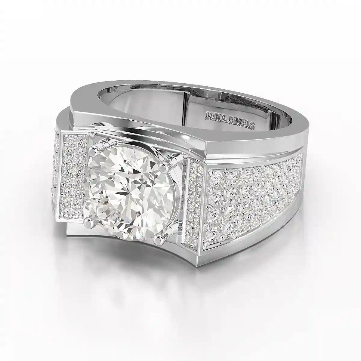 4 CT Round Cut Lab Diamond Men's Ring