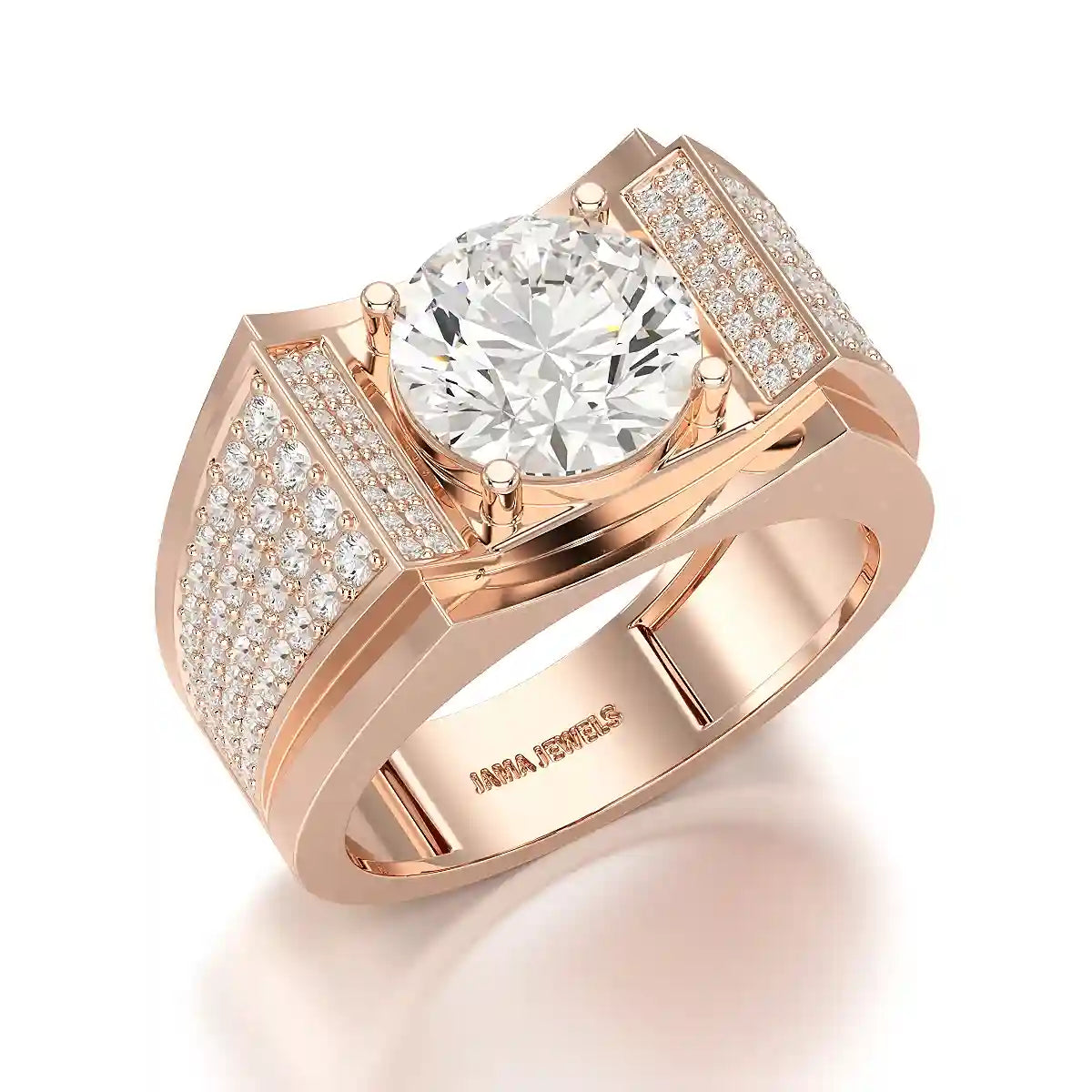 4 CT Round Cut Lab Diamond Men's Ring