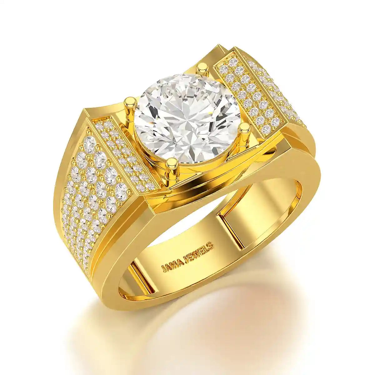 4 CT Round Cut Lab Diamond Men's Ring