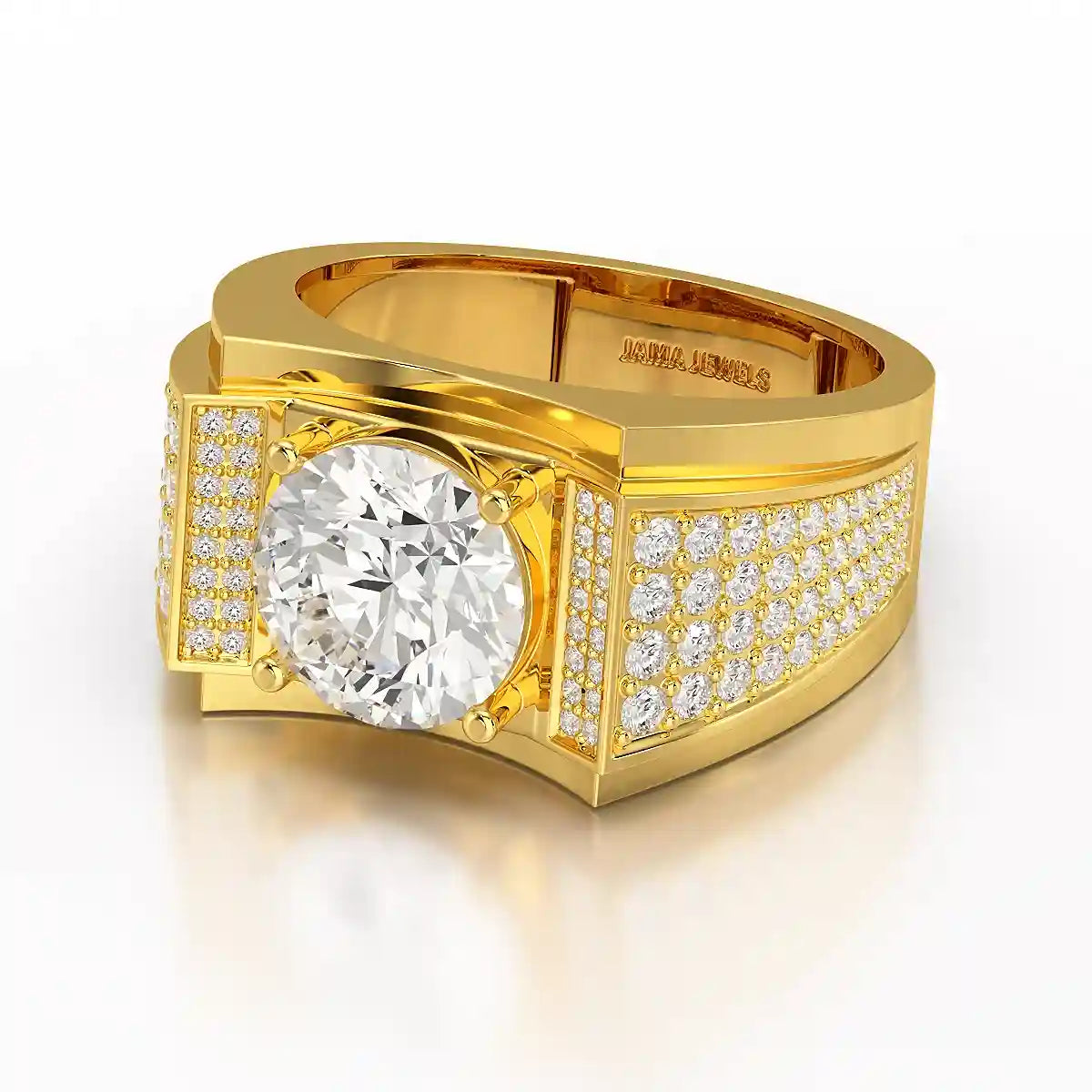 4 CT Round Cut Lab Diamond Men's Ring