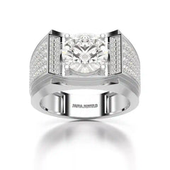4 CT Round Cut Lab Diamond Men's Ring