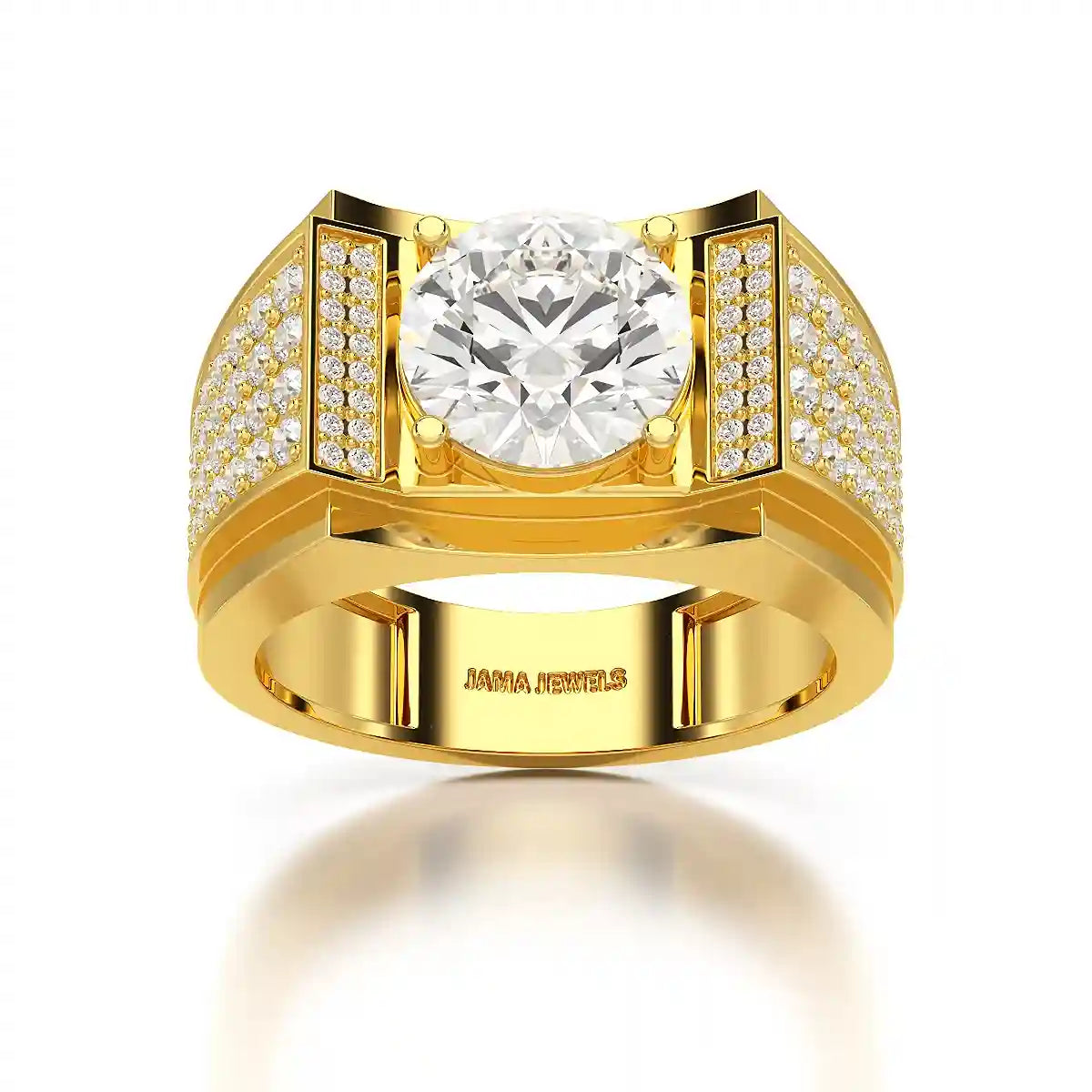 4 CT Round Cut Lab Diamond Men's Ring