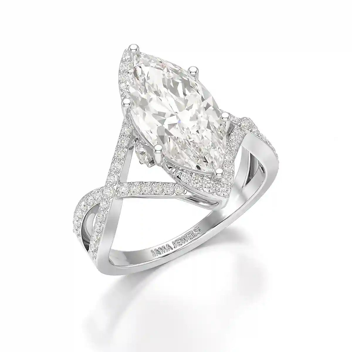 3.5 CT Marquise Cut Lab Diamond Ring