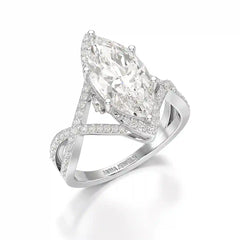 3.5 CT Marquise Cut Lab Diamond Ring