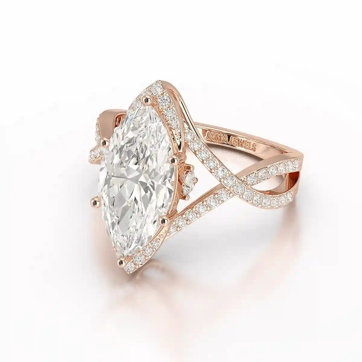 3.5 CT Marquise Cut Lab Diamond Ring