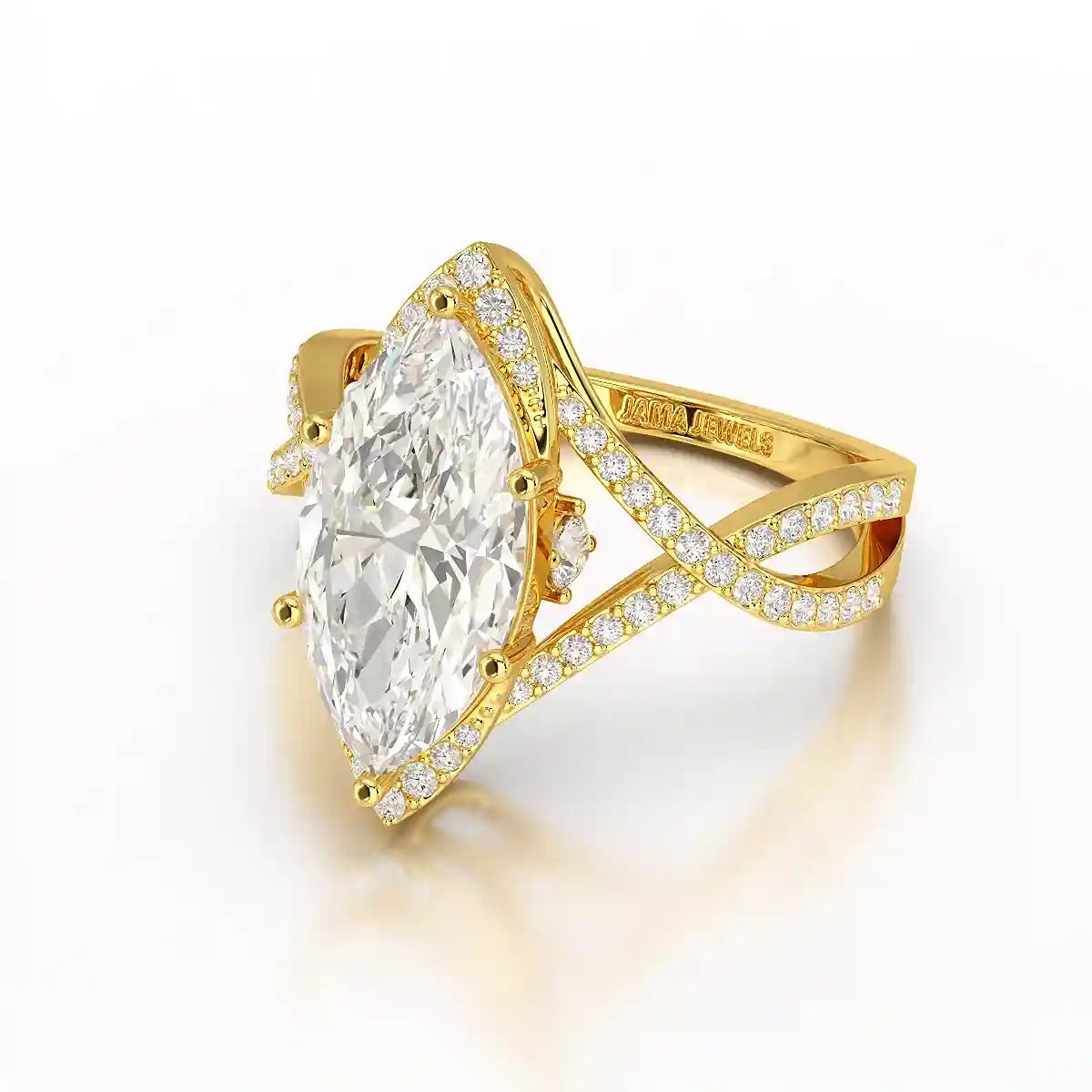 3.5 CT Marquise Cut Lab Diamond Ring