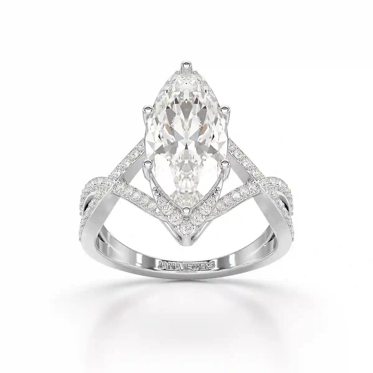 3.5 CT Marquise Cut Lab Diamond Ring