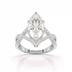 3.5 CT Marquise Cut Lab Diamond Ring