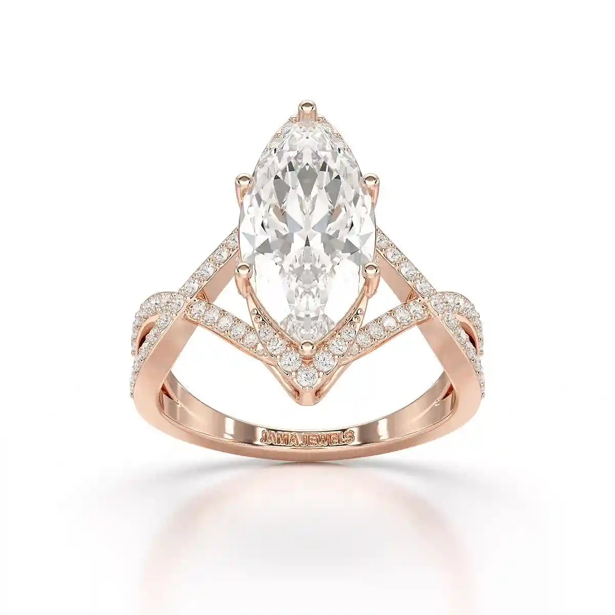 3.5 CT Marquise Cut Lab Diamond Ring