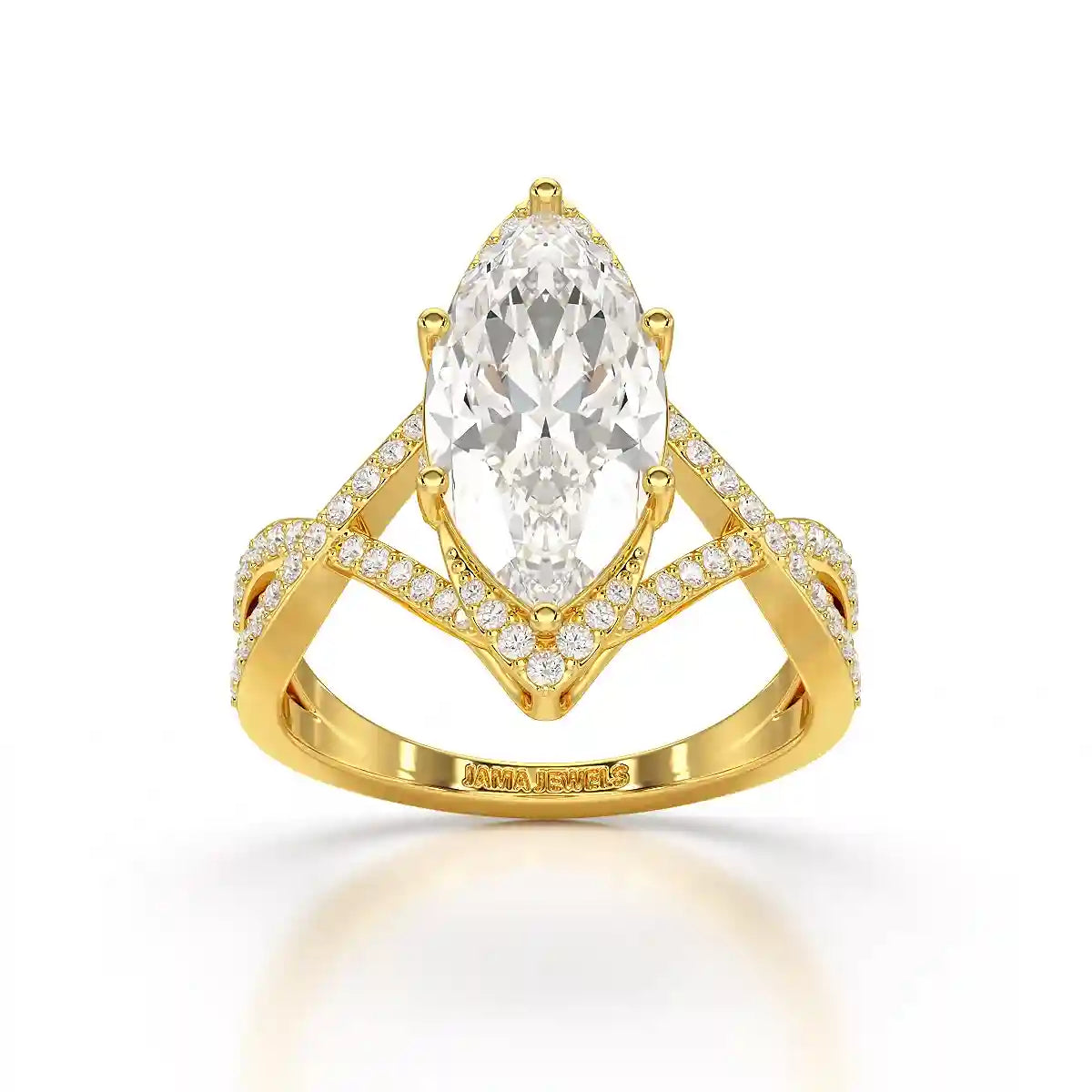 3.5 CT Marquise Cut Lab Diamond Ring