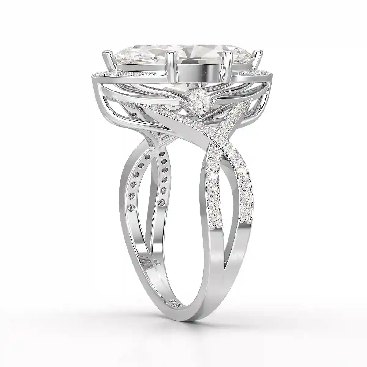 3.5 CT Marquise Cut Lab Diamond Ring