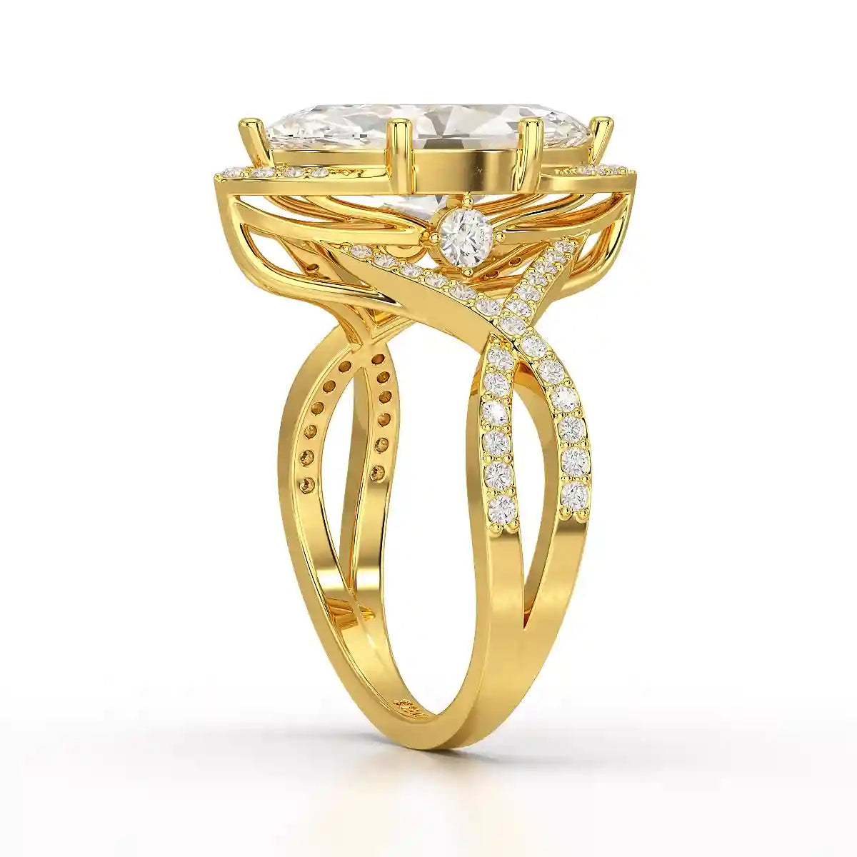 3.5 CT Marquise Cut Lab Diamond Ring