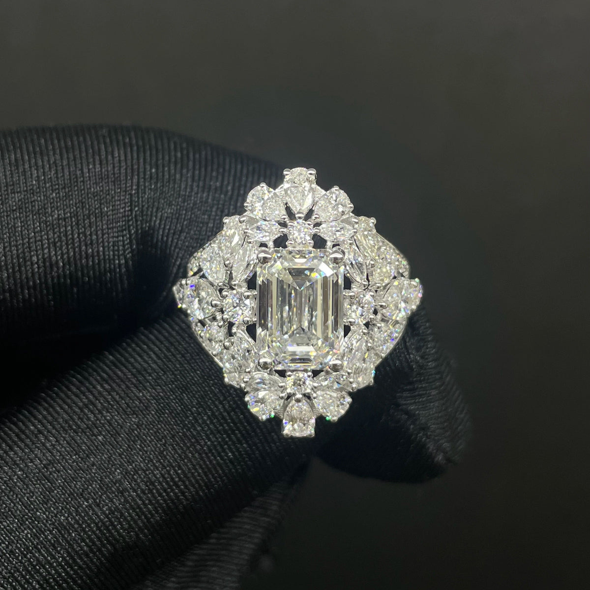 5.6 CT Emerald Cut Lab Diamond Ring (Ready for Delivery)
