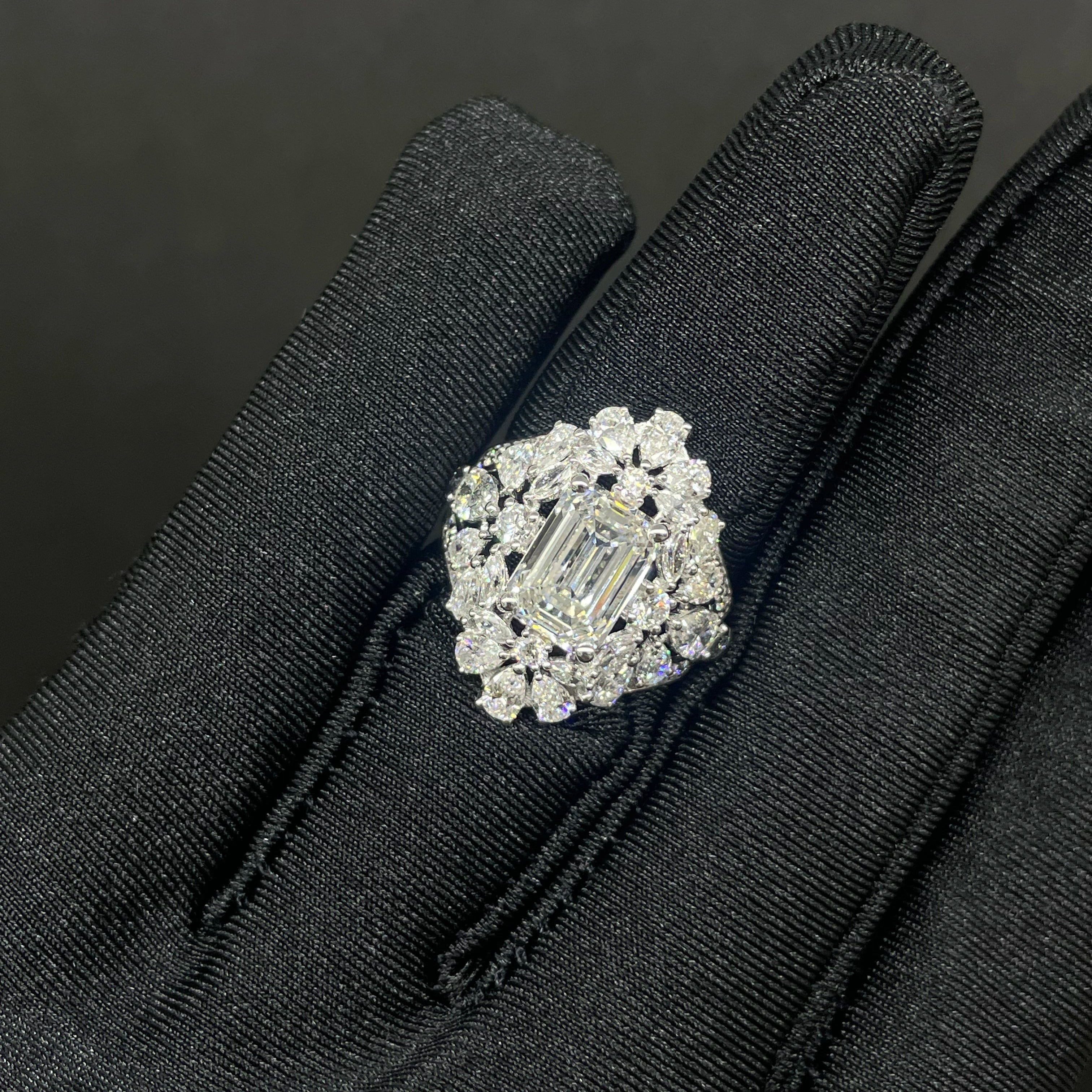 5.6 CT Emerald Cut Lab Diamond Ring (Ready for Delivery)