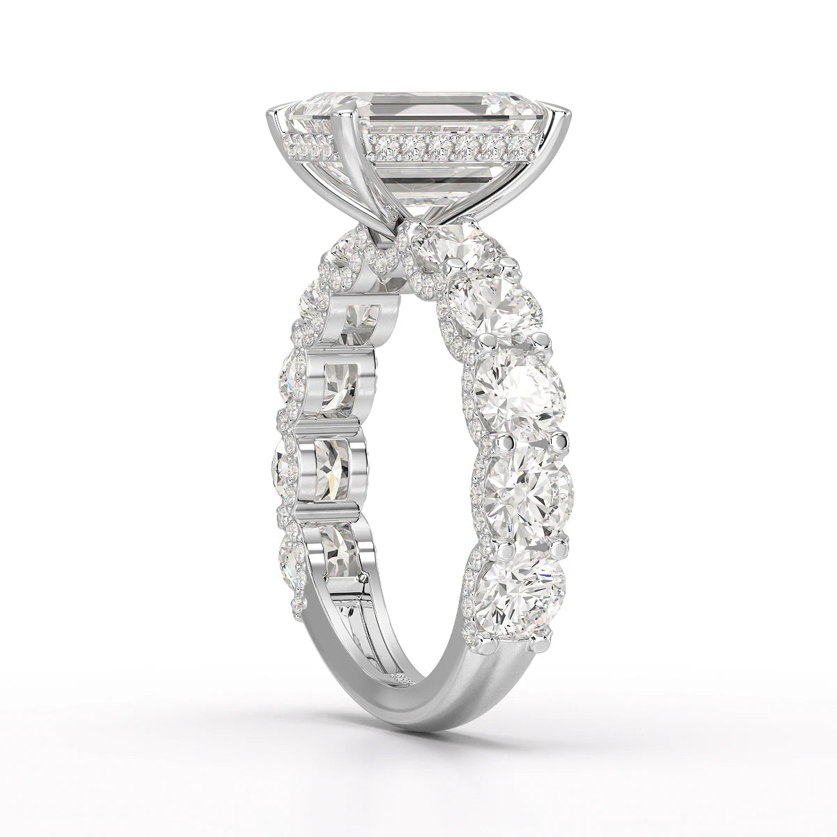 7.26 CT Emerald Shape Lab Diamond Ring