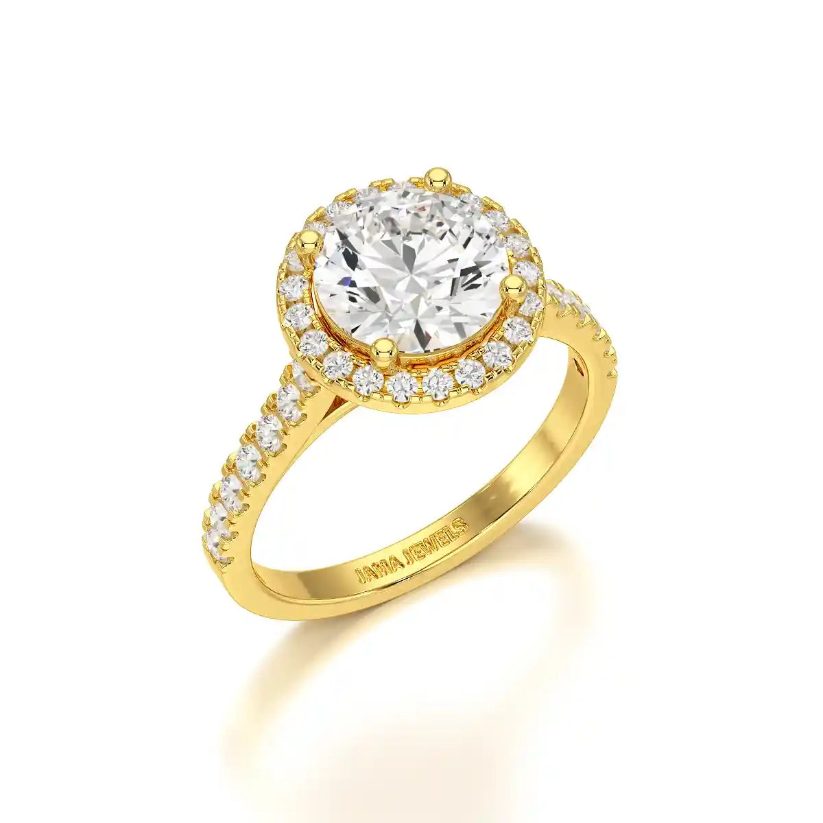 2.5 CT Round Cut Halo Lab Diamond Ring
