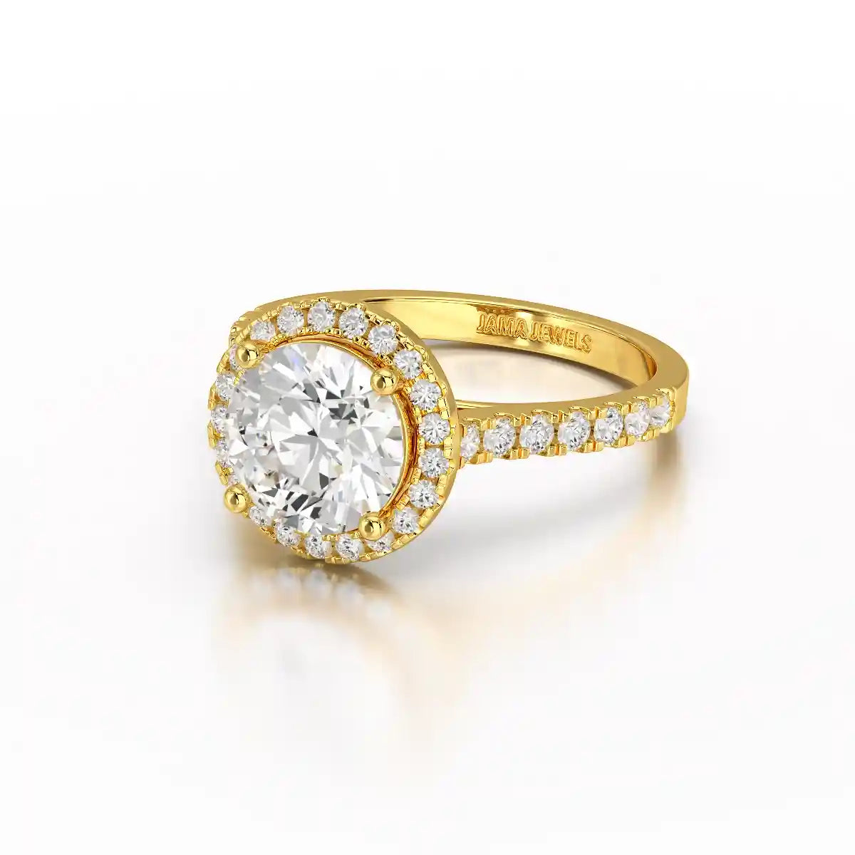 2.5 CT Round Cut Halo Lab Diamond Ring