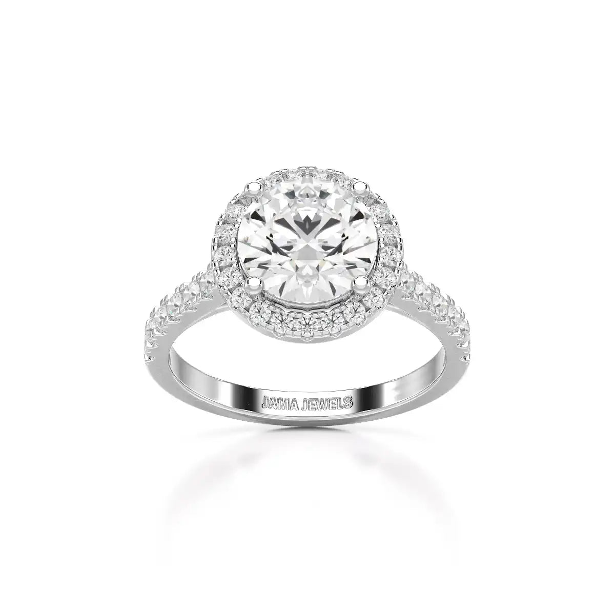 2.5 CT Round Cut Halo Lab Diamond Ring