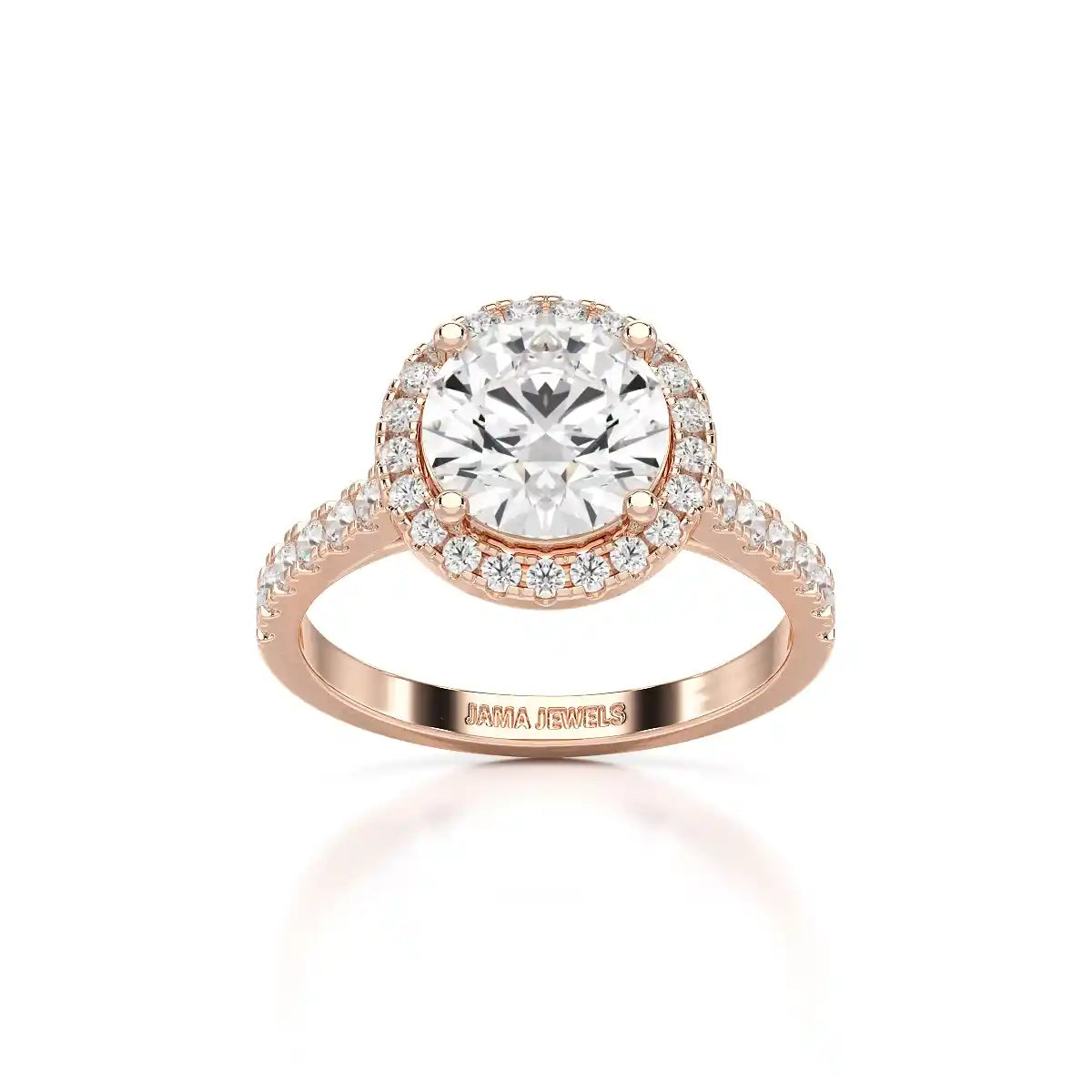 2.5 CT Round Cut Halo Lab Diamond Ring
