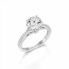 2.6 CT Round Cut Lab Diamond Ring