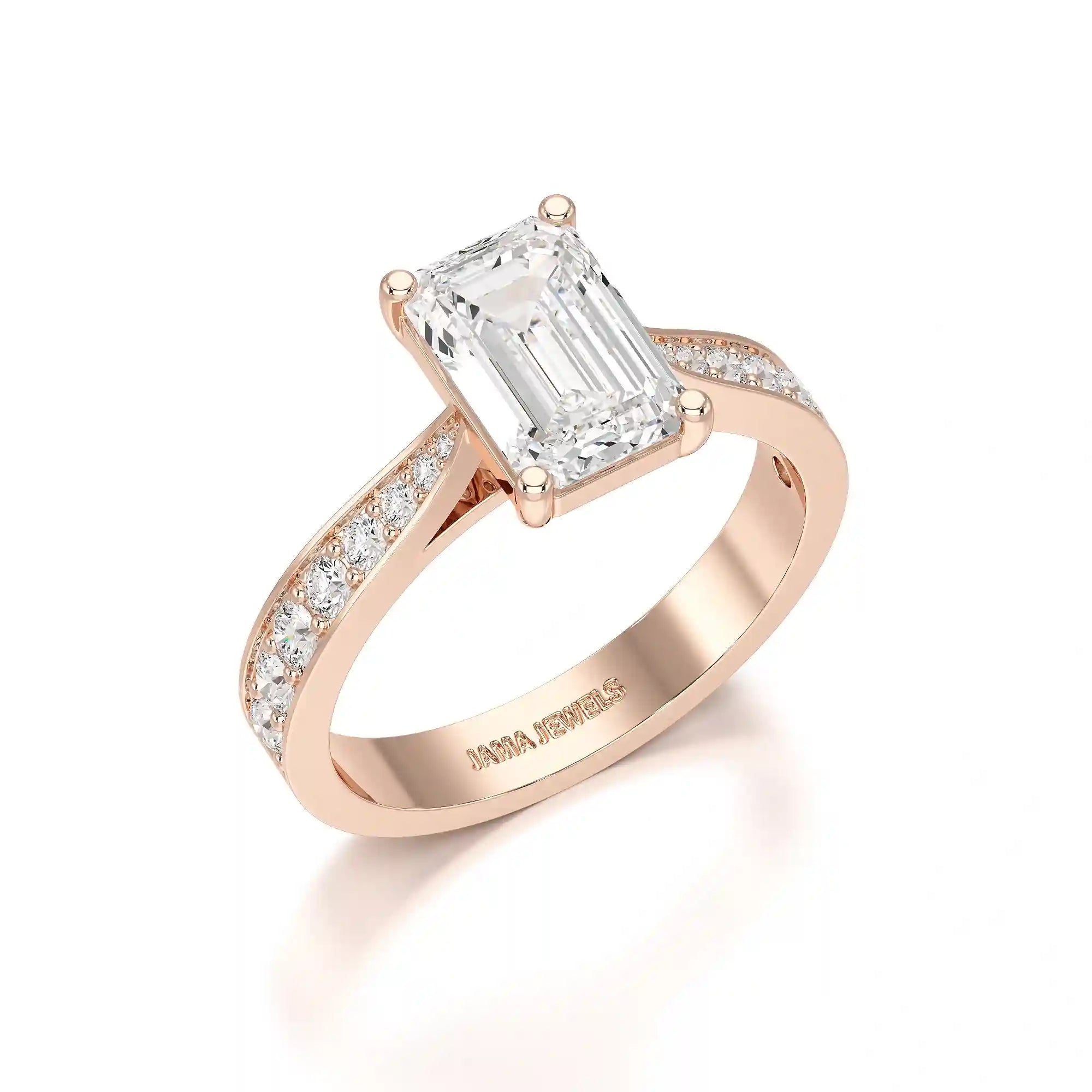 2.35 CT Emerald Cut Lab Diamond Ring