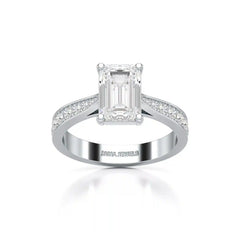 2.35 CT Emerald Cut Lab Diamond Ring