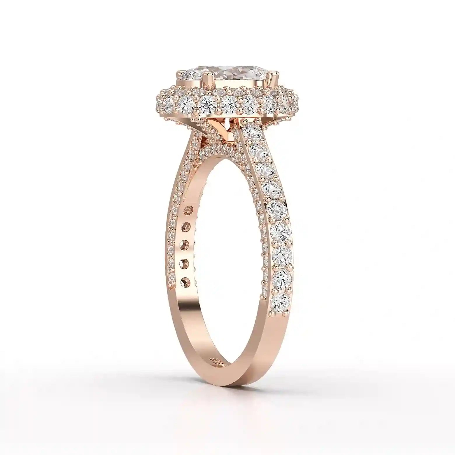 2.25 CT Oval Cut Halo Diamond Ring