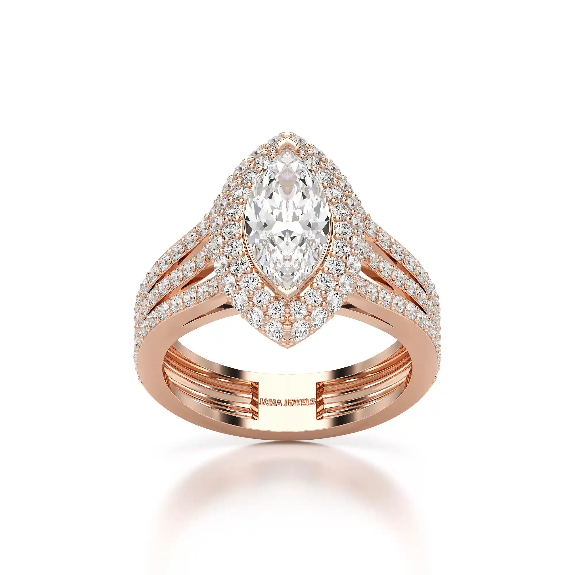 2.25 CT Marquise Cut Halo Lab Diamond Ring