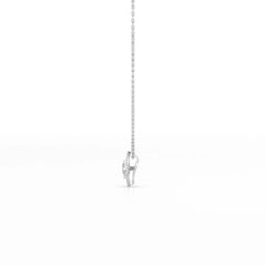 0.70 CT Princess Cut Halo Chain Pendant with Round Diamonds