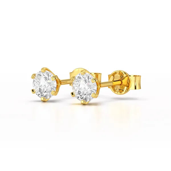 Simple Stud 0.87 CT Round Lab Diamond Earrings - Jama Jewels 