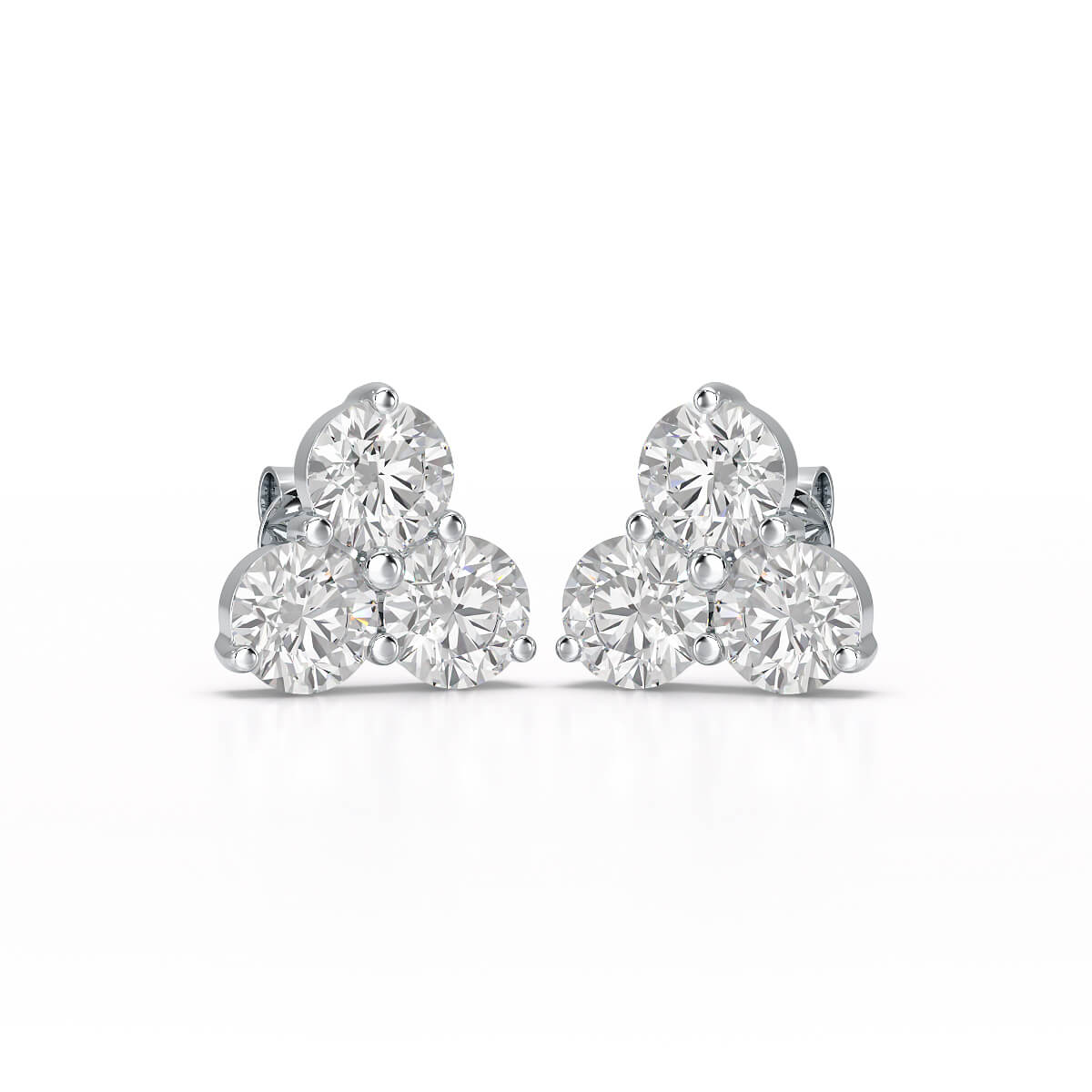 2 CT Three Stone Round Lab Diamond Earring
