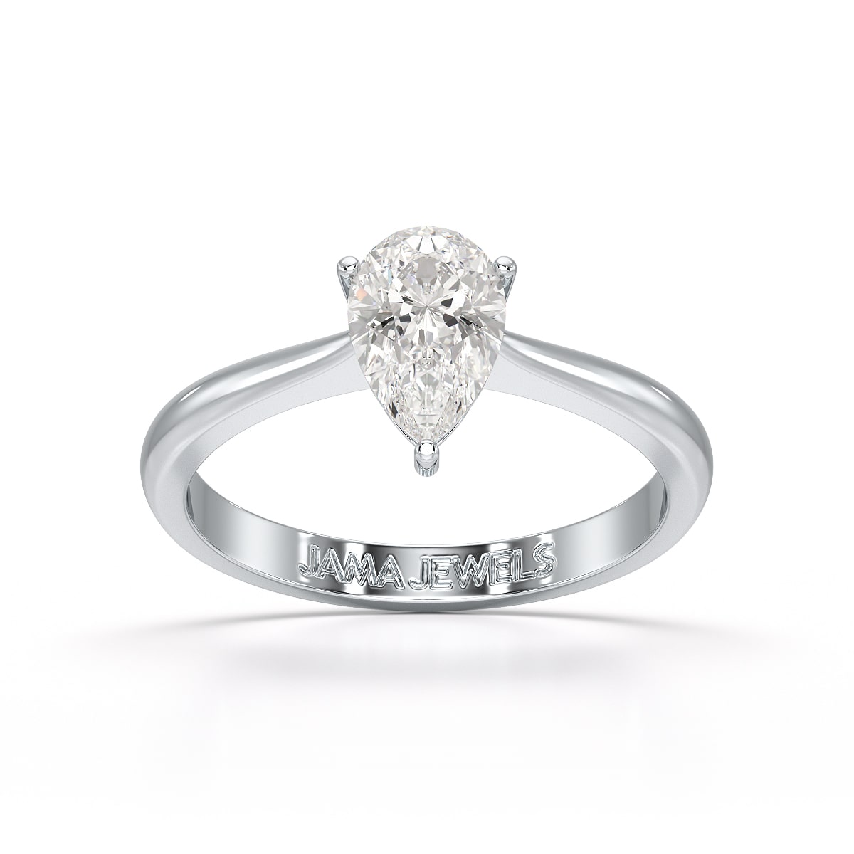 1 Ct Solitaire Pear Shape Lab Diamond Ring