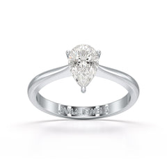 1 Ct Solitaire Pear Shape Lab Diamond Ring