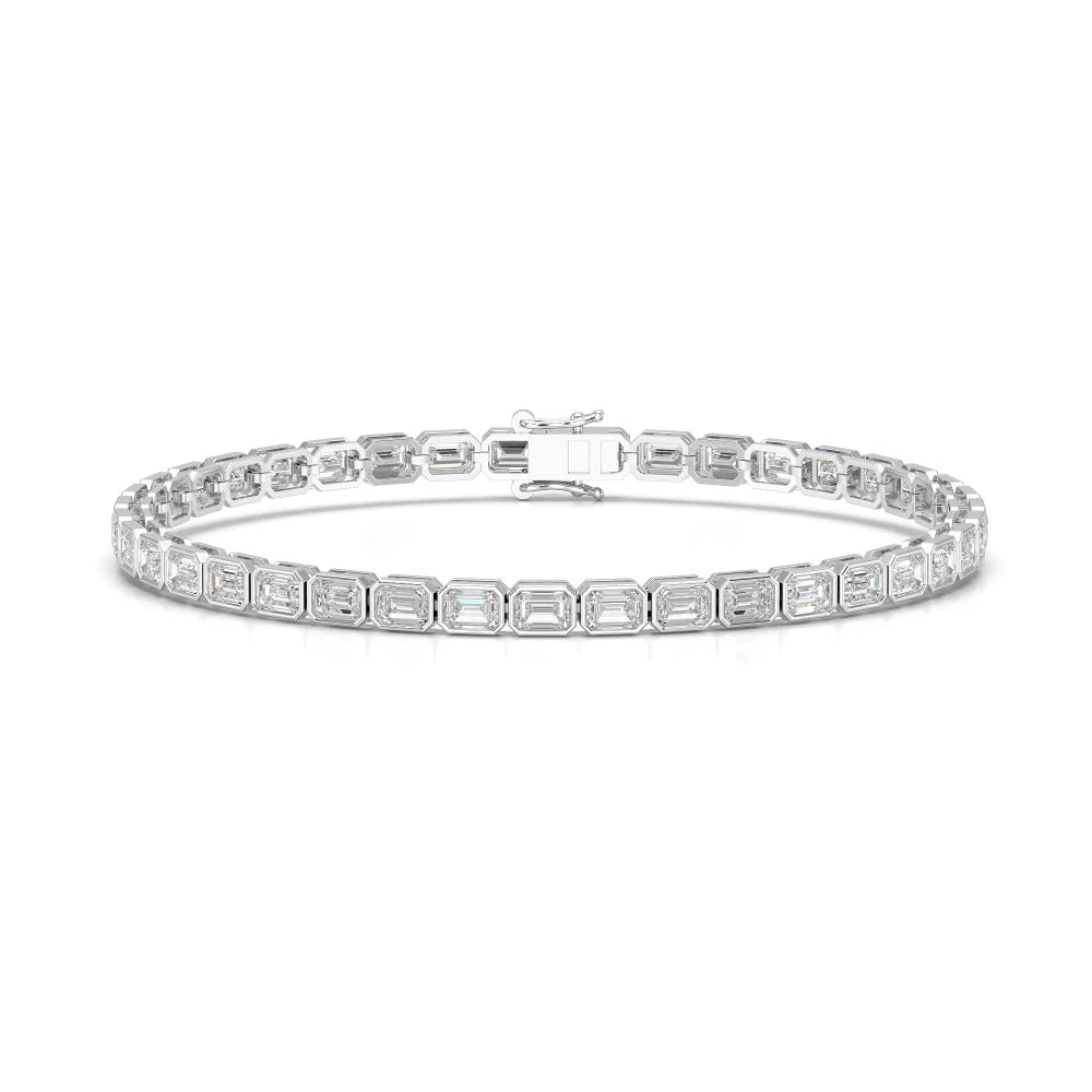6.85 CT Emerald Cut Diamond Bezel Tennis Bracelet Jama Jewels