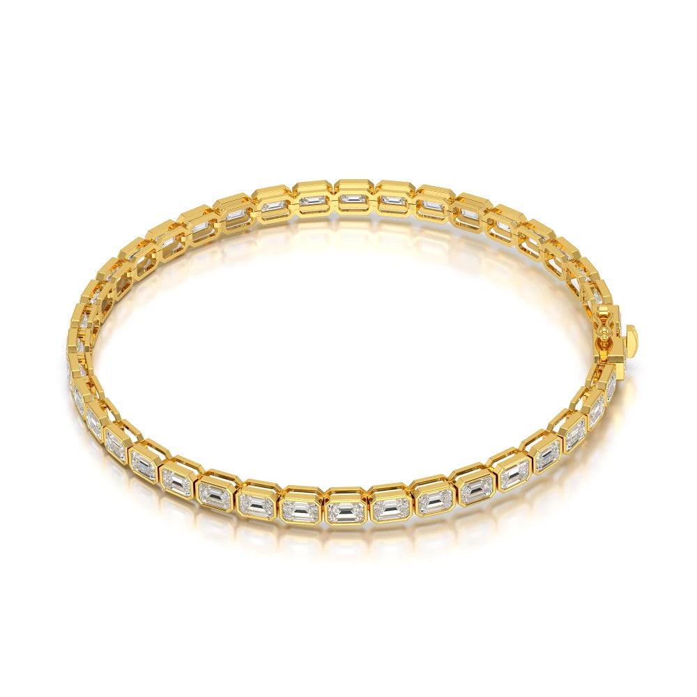 6.85 CT Emerald Cut Diamond Bezel Tennis Bracelet Jama Jewels