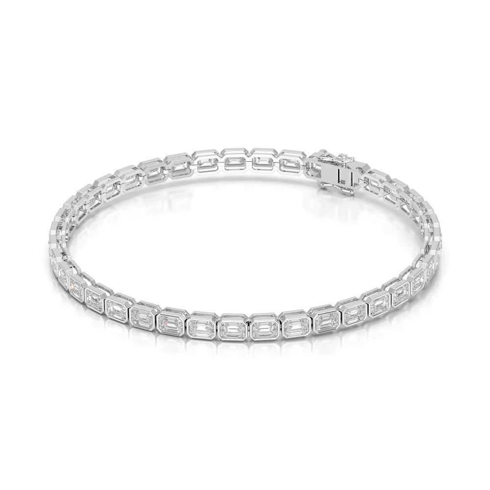 6.85 CT Emerald Cut Diamond Bezel Tennis Bracelet Jama Jewels