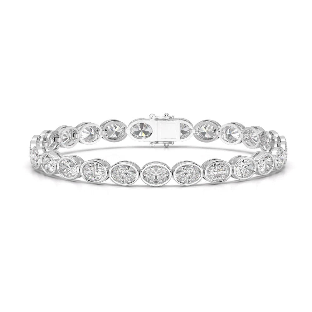 11.50 CT Oval Cut Diamond Bezel Tennis Bracelet Jama Jewels