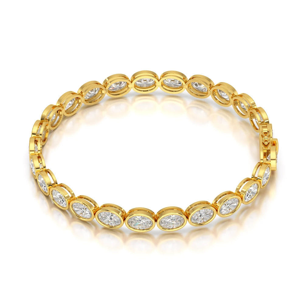 11.50 CT Oval Cut Diamond Bezel Tennis Bracelet Jama Jewels
