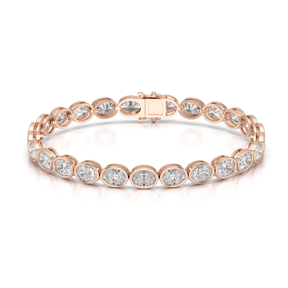 11.50 CT Oval Cut Diamond Bezel Tennis Bracelet Jama Jewels