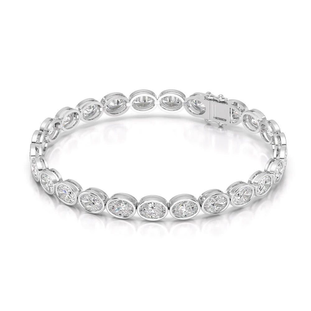 11.50 CT Oval Cut Diamond Bezel Tennis Bracelet Jama Jewels