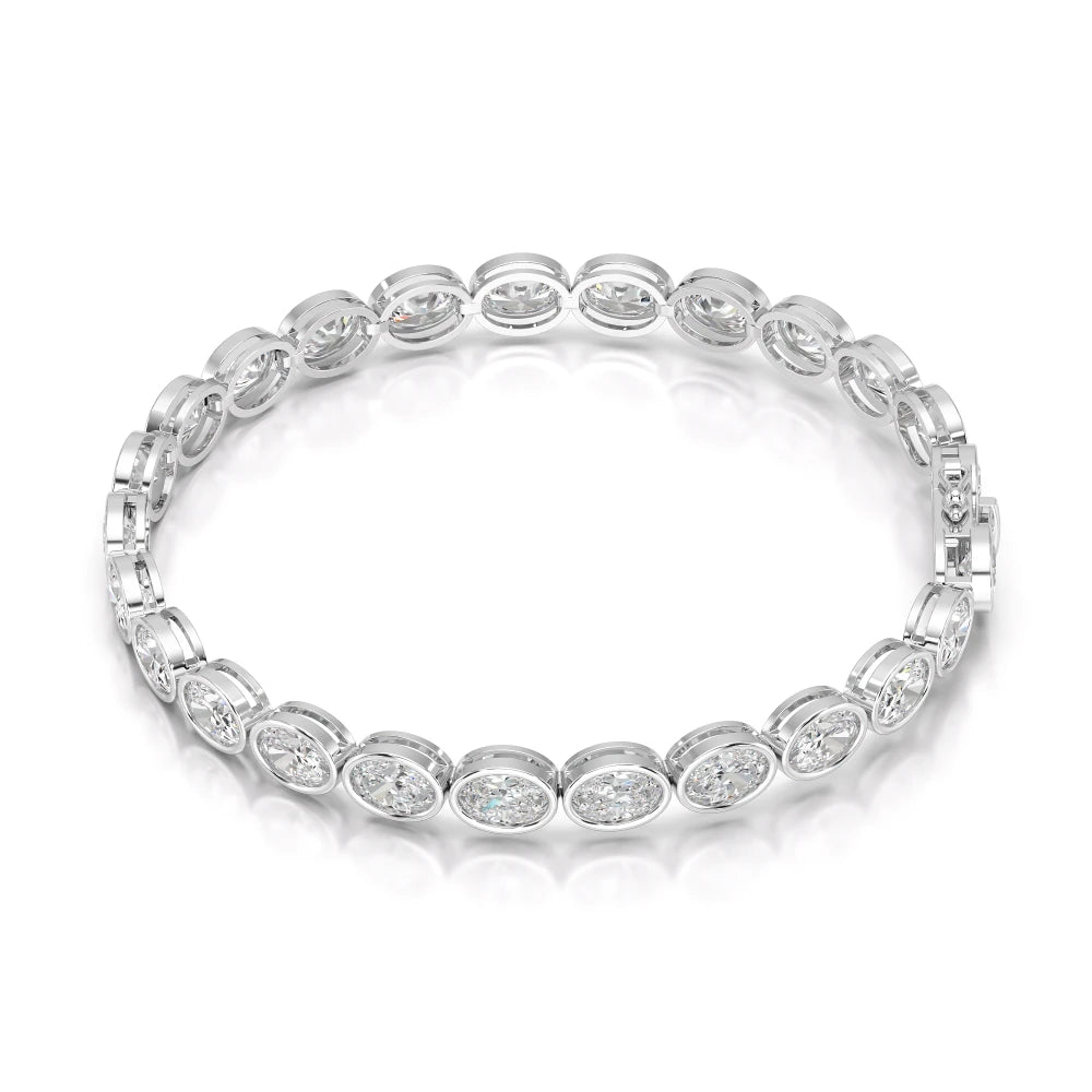 11.50 CT Oval Cut Diamond Bezel Tennis Bracelet Jama Jewels