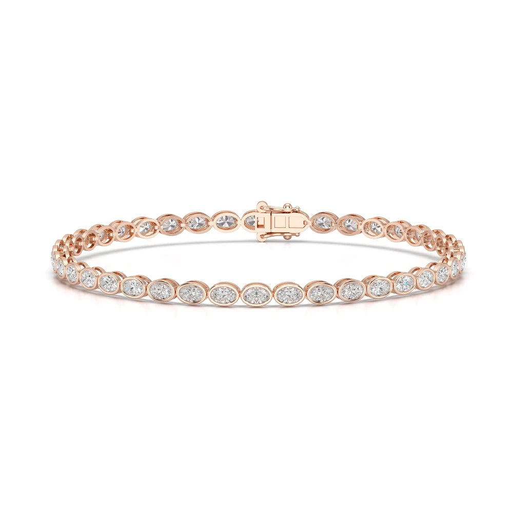 3.80 CT Oval Cut Diamond Bezel Tennis Bracelet Jama Jewels