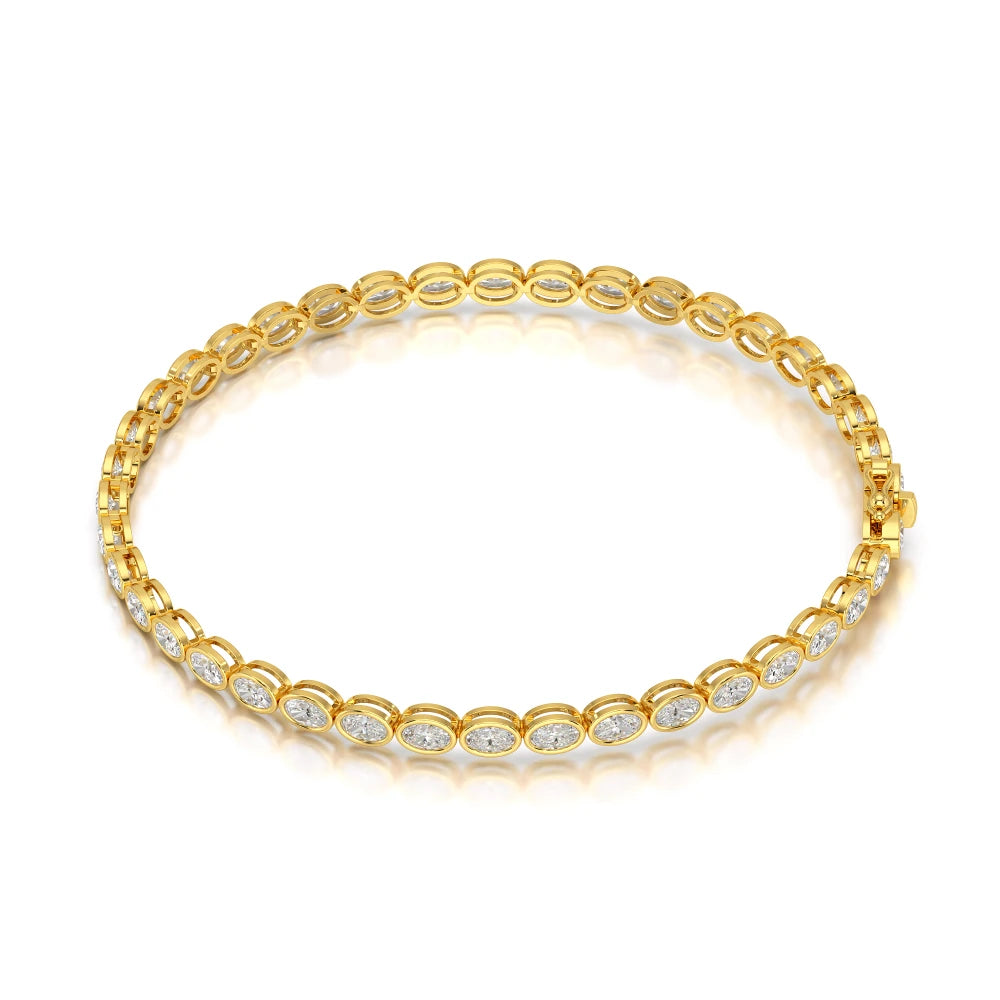 3.80 CT Oval Cut Diamond Bezel Tennis Bracelet Jama Jewels