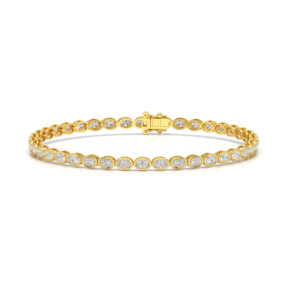 3.80 CT Oval Cut Diamond Bezel Tennis Bracelet Jama Jewels